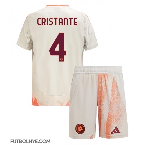 Camiseta AS Roma Bryan Cristante #4 Visitante Equipación para niños 2024-25 manga corta (+ pantalones cortos)